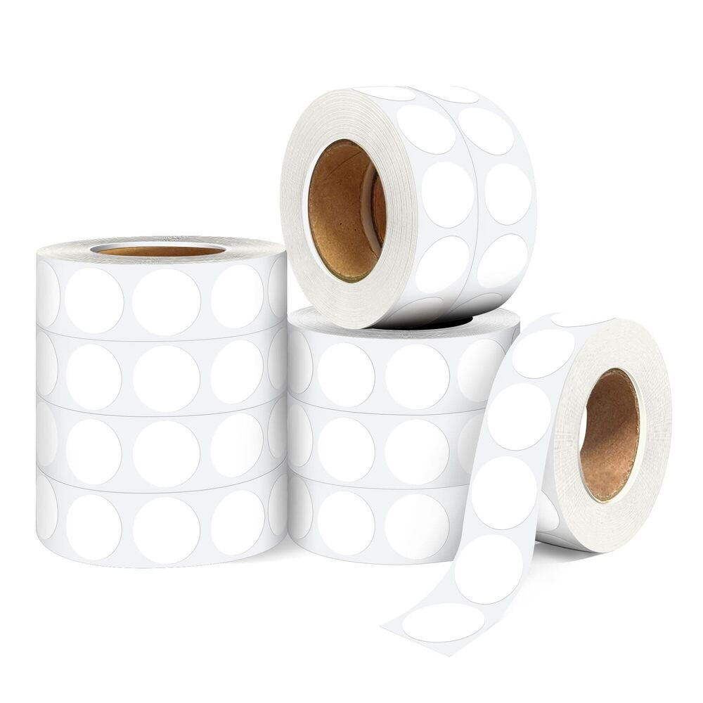 8495 ‎‎WANSTE 10Rolls 10000PCS 0.75 Inch Small White Circle Sticker